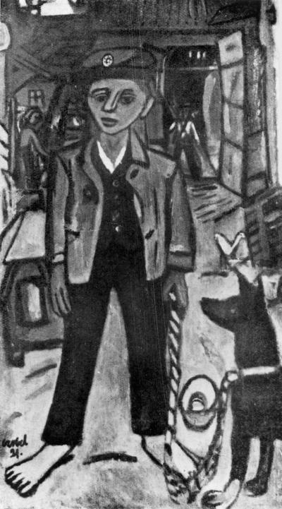 Bela Czobel : Boy with a dog, 1921